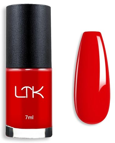 Smalto rosso ad asciugatura rapida, a base d'acqua, di lunga durata, atossico, lucido, con finitura cremosa, per manicure fai da te a casa o come regalo per le donne (rosso)