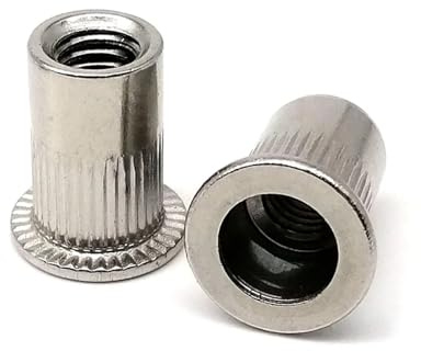 Tuercas de remache inserción acero inoxidable 316 A4-80, 5 unidades, 10, 20, 30, 40, 60, 80, 100, M3, M4, M5, M6, M8, M10, M12, cabeza plana, avellanada pequeña(Flat head,40pcs M8)