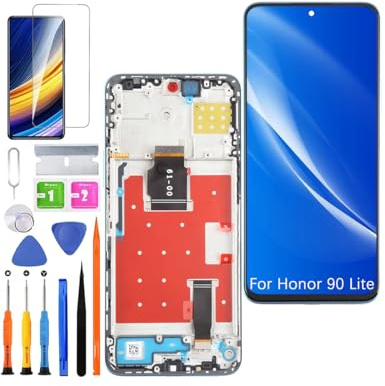 HLYGZX Pantalla para Honor 90 Lite CRT-NX1 Verde con Marco | con Kit de reparación,IPS LCD，Pantalla HD，Reemplazar pantalla