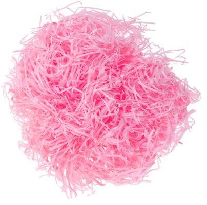 ORFOFE Rosa Raffia Shred-silks för Presentfyllning Dekorativ Korgfyllning och Förpackningstillbehör för Bröllop Födelsedag och Festliga Gåvor