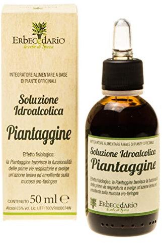 Tintura Madre Piantaggine Erbecedario Soluzione Idroalcolica, Benessere Per Gola Azione Emolliente E Lenitiva Sulla Mucosa Oro-Faringea E Sulle Prime Vie Respiratorie, 1 Flacone 50ml