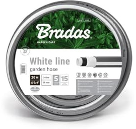 Bradas 5 lager slang 3/4 tum 20 m trädgårdsslang vit line 1,55 €/m 5694