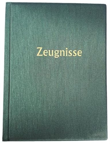ADINA Hochwertige Zeugnismappe A4 mit 10 Hüllen (grün-metallic)