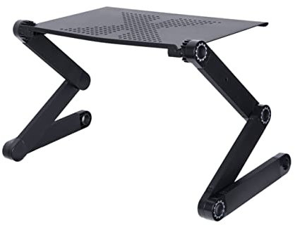 Ciieeo Klappbarer Betttisch Frühstücks-Tisch Für Bett Laptophalter Aus Aluminium Faltbar Für Schlafzimmer Und Camping Schwarz