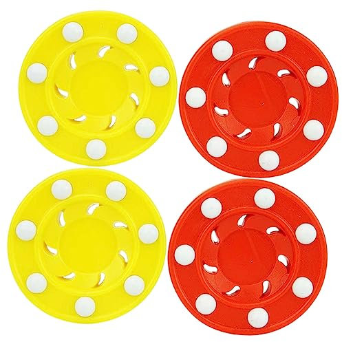 KOMBIUDA 4stücke Hochwertige Plastikhockeypucks Für Hallenhockey Trainingspuck Für Hockeyspiele Eishockeyball Zum Üben Robuste Hockey-übungspucks Mit Glatter Oberfläche Und Hoher Härte Für