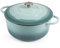 Cast Iron Dutch Oven with Lid – Non-Stick Ovenproof Enamelled Casserole Pot, Oven Safe up to 500° F – Sturdy Dutch Oven Cookware – Sea Salt, 6.4-Quart, 28cm – by Nuovva
