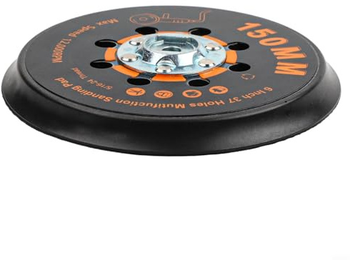 Glomc Almohadilla de respaldo para lijadora orbital de 150 mm, con 37 agujeros, rosca 5/16-24, máximo 12000 RPM, almohadilla de pulido y pulido