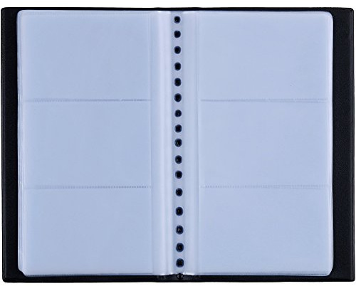 Zacro 240 Porta Biglietti da Visita Carta di Libro in PVC Biglietti per conservare Biglietto da Visita Carte Fedeltà Porta Carta di Credito ecc (Nero)