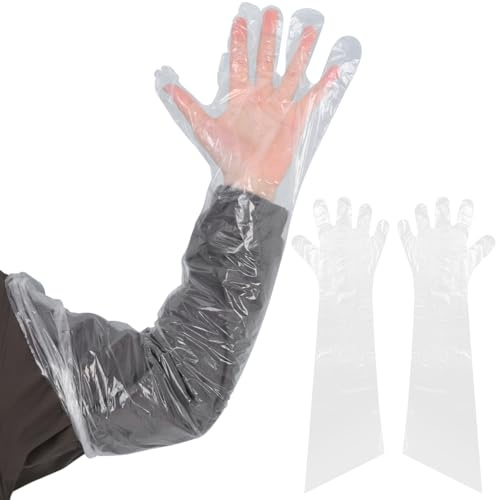 Healifty Einweghandschuhe Langarm Weiß 50 StüCk 85 Cm FüR Rinder Pfer | Abs Material, Leicht Und Tragbar, FüR Untersuchung Und Besamung, 85 Cm GesamtläNge, 50 StüCk