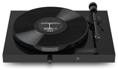 Pro-Ject Juke Box E1, Audiophiles “All-in-one Plug & Play“ Plattenspielersystem mit BT, Line-Eingang und Endverstärker (Schwarz)