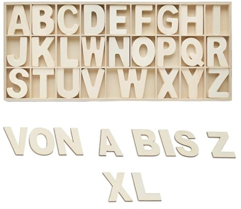 EIHI 156 Stück (1 Sätze) Holzbuchstaben Großbuchstaben A-Z 3 cm,buchstaben holz,Wooden Alphabet, für Kunsthandwerk DIY Hochzeitsfeier Home Decoration Displays-Bunt