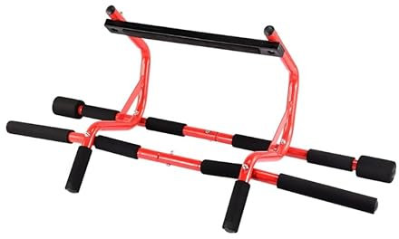 Moorstdel Pull-up bar door frame, no-punch pull up bar with multiple angle handle support, door frame wedge to prevent horizontal bar indoor from falling out, more for home fitness