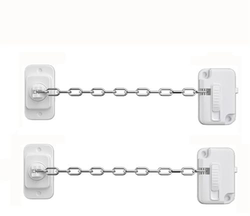 Lucchetto a catena for porta, Lucchetto a catena for porta, Lucchetto da 2 pezzi con usura della catena Serratura autoadesiva for armadietto Serrature for porte e finestre Serratura for frigorifero Fi