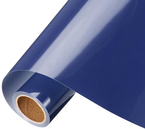 sourcing map Navy Blue Heat Transfer Vinyl, 10 Inch x 8ft Iron-on Vinyl Roll for Decal Cutting, Signs, Scrapbooking, DIY Craft, Home Decoration