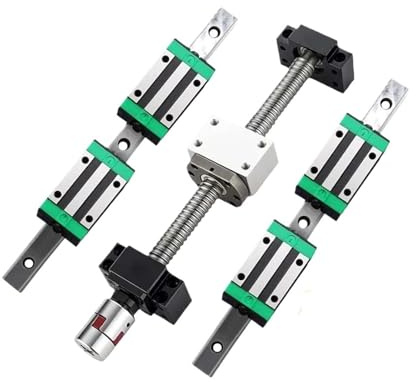 Vite a ricircolo di sfere CNC a movimento lineare Vite a ricircolo di sfere 2 pezzi HGR25 + 4 HGH25CA Blocchi cursore 1 set SFU2510 C7 con dado L300-500mm for macchina incidere(450mm)