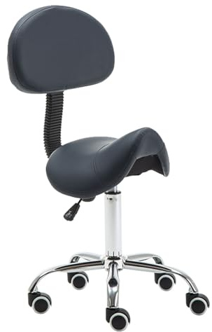 Sadelstol, Ergonomisk Och Bekväm Rullande Sadelpall, Sadelpall Med Ryggstöd, For Klinik, Spa, Massage, Salonger, Studio(Color5)
