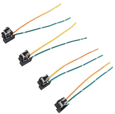 Tbest H1 -Scheinwerfer Kabelbaumstecker 4pcs Hochtemperatur ABS -Buchse -Stecker Pigtail Kit für Weibliche Halogenbirnen -Nebelscheinwerfer Scheinwerfer
