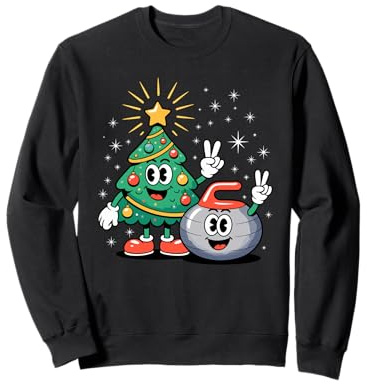Navidad Árbol Piedra De Curling X-Mas Curler Sudadera