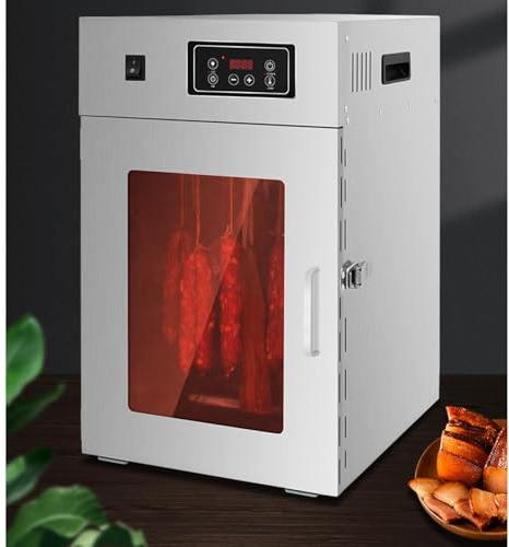 Essiccatore Alimentare Commerciale, Con 30-90°C Temper E Timer Da 24 Ore, Essiccatore Per Carne Rotante A 360°, Con 14 Ganci E Vassoio Raccogligocce, 800W Camera Di Stagionatura Per Carne