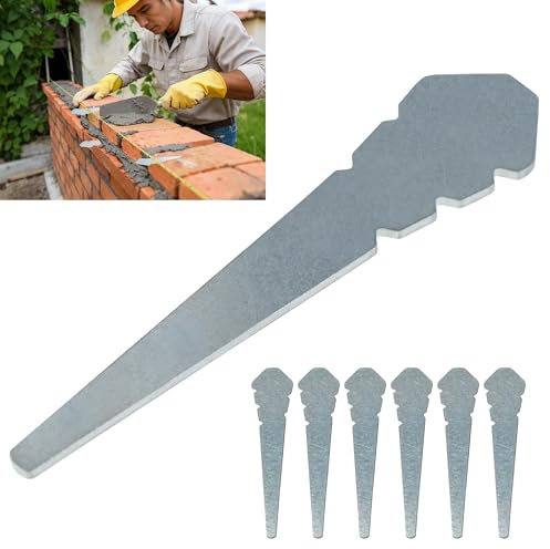 Joewuzun 6 Pack Bricklayer Tools Line Pins - 4in Heavy Duty Masonry Tools Tapered Line Pins Superhard Metal Material for Brick Wall Construction, Straight Row & Flat Wall Alignment