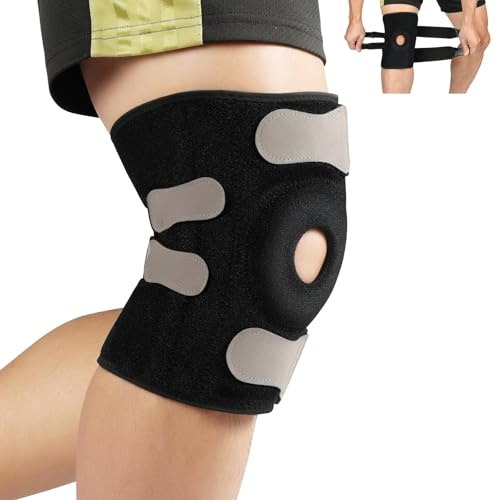 flintronic Rodilleras Menisco y Ligamento Deportiva Ajustable, con Estabilizadores Laterales y Almohadillas de Gel de Rótula, para Artritis Desgarro de Menisco Tendinitis