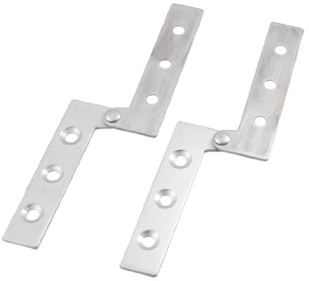 Aexit Window Fitting Clothes Hangers Part 2.6 Long Silver Tone Stainless Steel Door Children's Clothes Hangers Hinge Pair