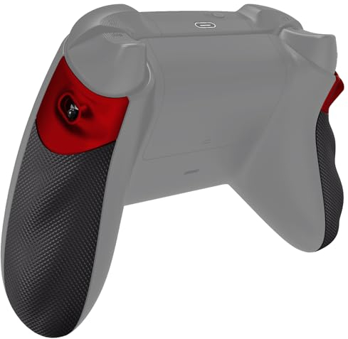 eXtremeRate Flexor Trigger Stop Kit für Xbox Series X/S Controller, rutschfeste Struktur Gummi Griffe Gehäuse & Trigger Stopper Grips Kit für Xbox Core Controller-Diamond Textured Rot