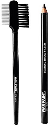 War Paint For Men Lightweight Beard & Brow Filler Pencil for Fuller Looking Facial Hair - Perfect for Blending & Shaping - Vegan Friendly & Cruelty-Free - Makeup Product For Men - Brown