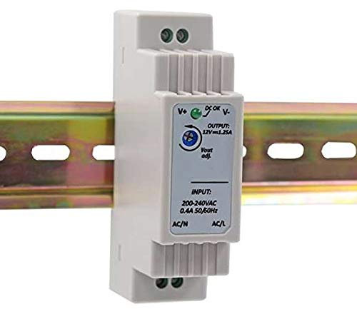 MondialPro® ALIMENTATORE ELETTRICO 230V CA/15W 12V 1.25A, MONTAGGIO SU BINARIO DIN, USO PROFESSIONALE