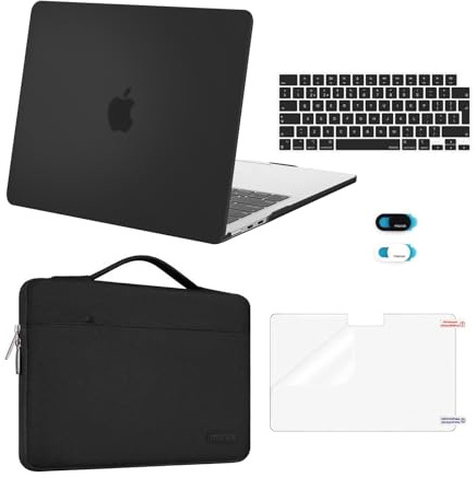 MOSISO Kompatibel mit MacBook Air 13 Zoll Hülle M5 M4 M3 M2 2026-2022 13,6 | Passgenau, Kratzfest, Hartschale&Laptoptasche&Tastaturschutz&Webcam Cover&Displayschutz A3449 A3240 A3113/2681