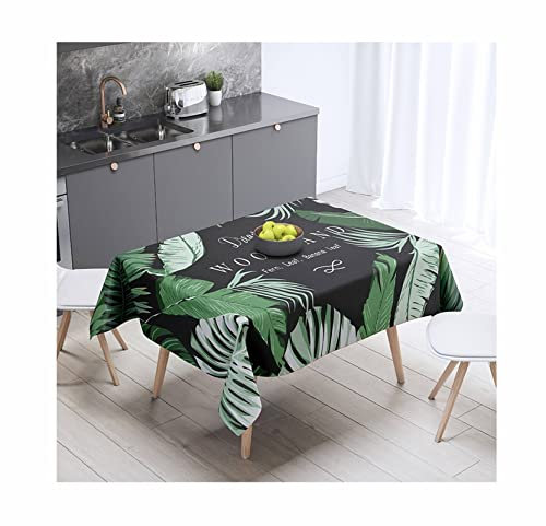 EHOMERY Tischdeckenklammern Outdoor Groß Tischtuchklammern Klein Tropische Pflanzenblätter Tischdecken Für Hochzeit Side Table Cloth Grün 5 Tischschutz Dekoration 85X85Cm