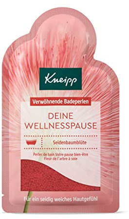 Kneipp Perle da bagno la tua pausa benessere – Additivo per il bagno con estratto di fiori di seta di alta qualità e ricco olio di argan per una sensazione setosa morbida sulla pelle – 60 g