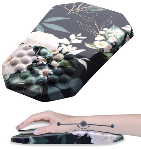 HDAYM Tapis de souris avec repose-poignet et pente ergonomique, en forme de cœur, pour soulager la douleur, coussin de massage du canal carpien, rembourrage doux et confortable en mousse à mémoire de