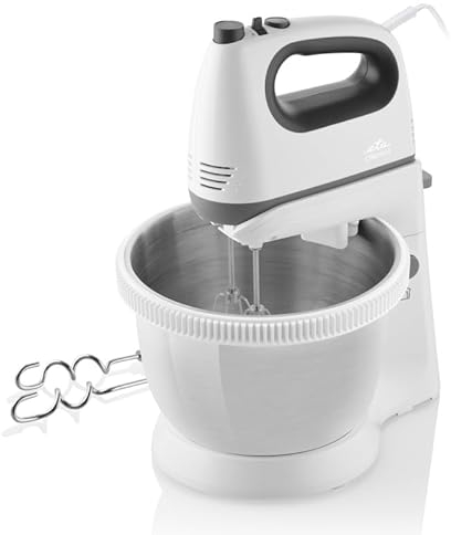 ETA Frullatore a mano Crema II con ciotola, impastare, 400 W, 5 livelli di velocità + pulsante Turbo, ciotola girevole da 3,6 l, 2 fruste in acciaio inox, 2 ganci per impastare in acciaio inox