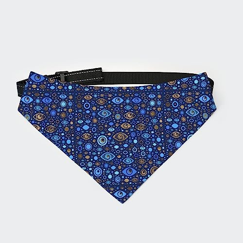 Blaues Böses Auge Amulett Nazar Hundehalstuch Halsband Haustier Dreieckstuch Katzenhalstuch mit Verstellbarer Schnalle