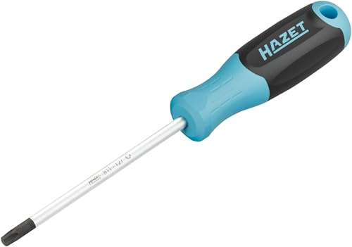 HAZET Schraubendreher 811-T27, Innen TORX Profil, rutschfester 3-Komponenten-Griff für hohe Kraftübertragung, Rundklinge, Länge 220 mm