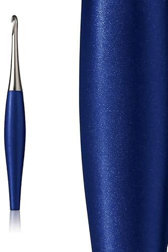 Furls Crochet Hook, Odyssey Navy Blue, Nickel Plated Tip for Effortless Glide, Ergonomic Handle Crochet Hooks 7 (Odyssey Navy Blue, (G+) - 4.50mm)