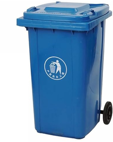 TINGMIAN Contenedor Basura Grande con Ruedas 100L 120L 240L Exteriores con Tapa Y Ruedas, Contenedor Basura Comercial Resistente for Patio, Garaje, Terraza Y Exterior(Blue,100L)