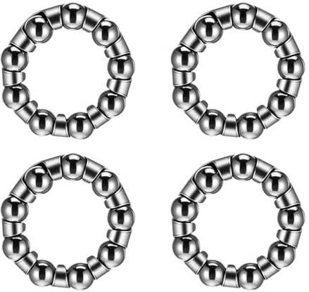 4 rodamientos de bolas de bicicleta para rueda delantera y trasera, rodamiento de bolas de acero inoxidable, retenedor de bolas para bicicletas de montaña de 1/4 pulgadas x 9 bolas