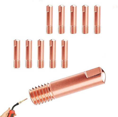 wilcractk 10 Stück 0,6MM Mig Mag Schweissgerät Schweißzubehör Schweißdüsen M6 0.035 Zoll Fülldraht & Flux Schweißgeräte | Schweißzubehör für MB15AK MIG MAG Verschleißteile