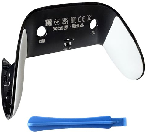 Rückabdeckung für PS5 DualSense Edge Controller reparieren, Ersatzgehäuse mit weicher Gummigriffauflage, CD Steckdesign zur Behebung von Abblättern und Vergilbung, Weiß, 1 PCS Player CD-Player