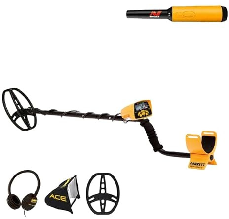 Garrett - Detecteur De Metaux Ace 400 i avec 3 Accessoires Inclus (casque audio, protège disque, protège pluie boîtier)+ Propointer At Etanche