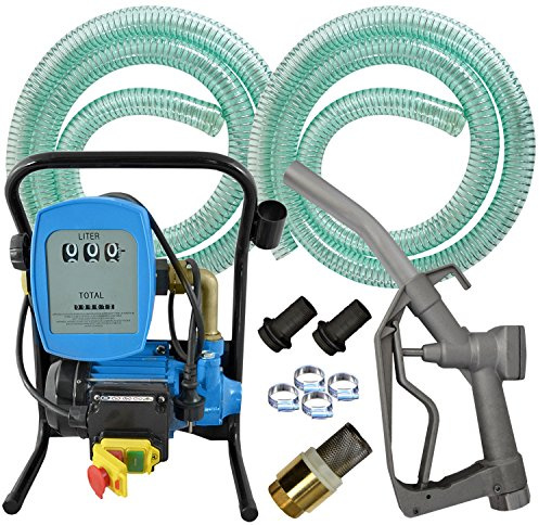 POMPA GASOLIO POMPA TRAVASO GASOLIO 12V / 230V con PISTOLA E ACCESSORI con CONTALITRI DIGITALE POMPA ASPIRAZIONE CAMBIO DIESEL Set Power 600-2-4-230V