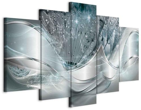 murando - Leinwandbild Pusteblume, 225x112 cm, 5-teilig, Schlafzimmer | Hochwertige Leinwand, sofort aufhängbar, ideal fürs Wohn- oder Schlafzimmer, wasserfest und lichtecht, langlebig, stilvoll
