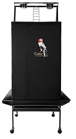 Colorday Good Night Bird Cage Cover for Large Bird Cage with Play Top (Patented), Black 68