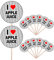 AK Giftshop I Love Apple Juice - Party Food - Cake Cupcakes - Picks Sticks - Food Flags - Stand Up Decorations Toppers (14 Pack)
