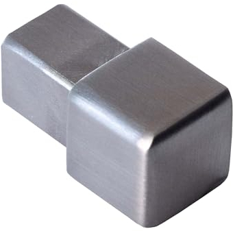Dalsys 10mm Embout pour profilé carré en acier inoxydable brossé, Finition Bord Propre