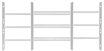 Grisham AWG Barras de seguridad para ventana fija, (blanco, 3 barras) 14 pulgadas de alto x 22 pulgadas a 42 pulgadas de ancho ajustable para niños, acero tubular, resistente a la corrosión