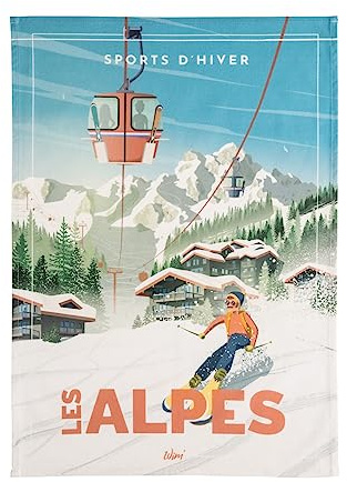 Coucke Tryckt bomullshandduk, Wim Les Alpes, 50 x 75 cm