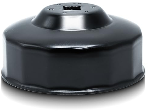 CCLIFE Ölfilterschlüssel 80 mm 3/8'' Ölfilterkappe 15-kant | Robuste Stahlkonstruktion, hohe Kraftübertragung, einfacher Ölfilterwechsel, ideal für Werkstatt und Garage